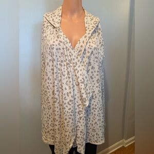 Leopard Print Long Sleeve Wrap Lounge Top with matching Shorts